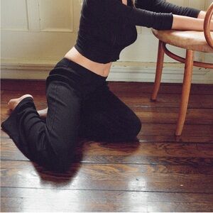 Cou Cou Intimates The Pant in Black Small Organic Cotton Lounge Pants